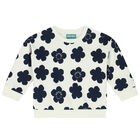 Younger Girls Ivory Boke Flower Sweatshirt, 1, hi-res